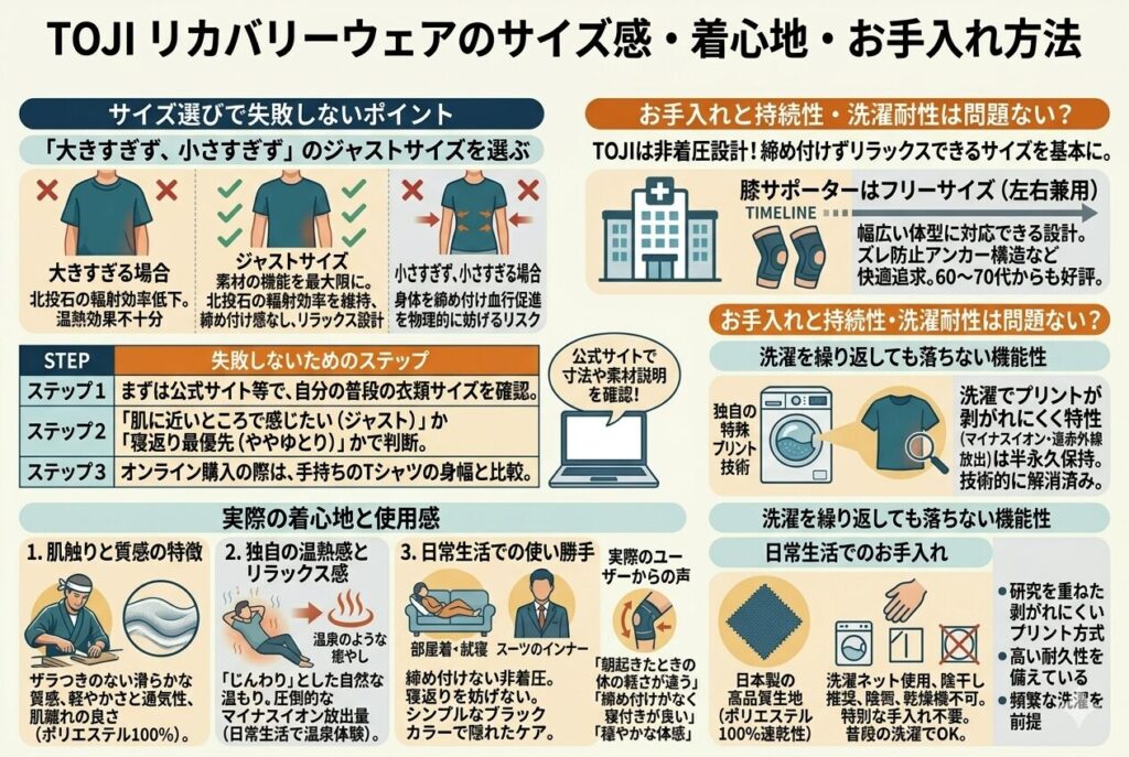 TOJI リカバリーウェアのサイズ感・着心地・お手入れ方法
