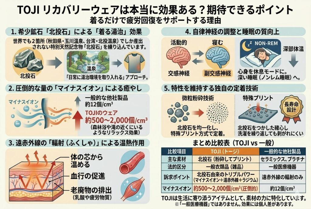 TOJI リカバリーウェアは本当に効果ある?期待できるポイント
